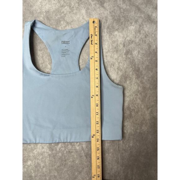 Girlfriend Collective Paloma Racerback Bra Top Activewear sz M Blue Pilates Yoga - Picture 4 of 5